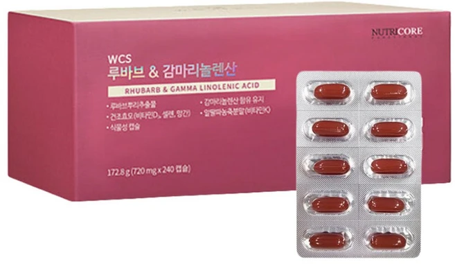 뉴트리코어 WCS 루바브 DK & 감마리놀렌산 건조효모 HD 여성 갱년기, 60정, 4개 - 쿠팡