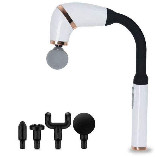 무선 진동 프리미엄 마사지기 충전식 6단조절 4개 교체 전신 안마봉, 흰색