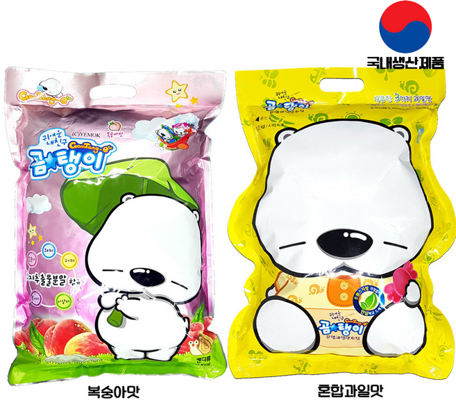 곰탱이 비타민 복숭아맛 + 3가지혼합맛 세트, 1개, 2000정