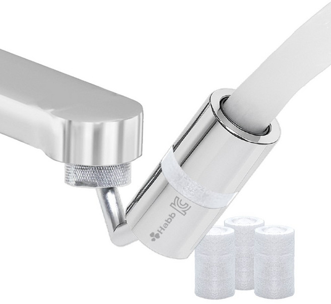 하비비 프리미엄 황동 KC인증 720도 각도 워터탭 대형필터 3개포함, 1세트, 워터탭 황동