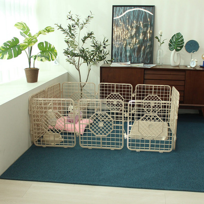 페페츠 강아지울타리 중형 10p 강아지펜스 45cm x 46cm 아이보리, 1개