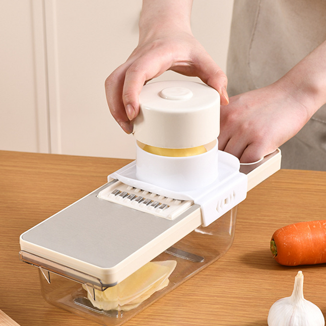 올릭 스테인리스 만능 슬라이서 채반 채칼 6종 세트, 베이지, 1세트