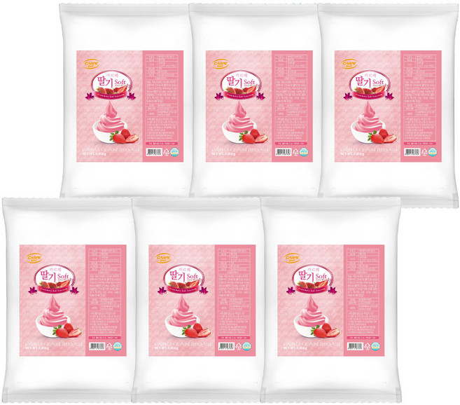 대호 까르페 딸기 소프트 아이스크림 파우더, 6개, 1kg