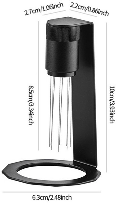 WDT 도구 에스프레소 커피 교반기 바늘 8개 자기 흡수 스탠드 바리스타 분배, 01 Black