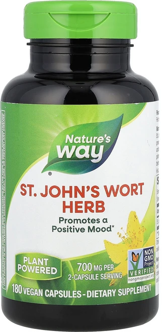 Nature's Way 세인트존스워트 허브(St. John's Wort Herb) 350mg 베지 캡슐 180정, 1개 - 쿠팡