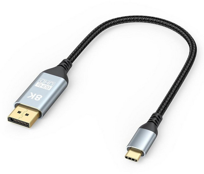 DoroJepi USB C to 디스플레이 포트 1.4 케이블 1.8m(6피트) 8K@60Hz 4K@240Hz USBC 타입 C to 디스플레이 포트 단방향 USB C to, 1FT