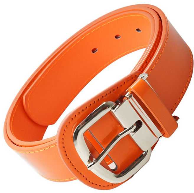티렉스 에나멜 야구 벨트 유광 스포츠벨트 성인 유소년 조절식 허리띠, 1개, 오렌지