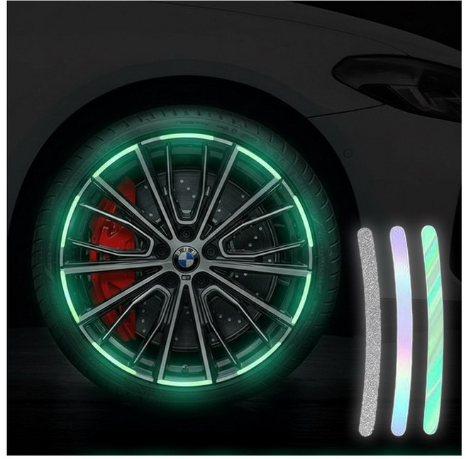 車輪反光貼 炫彩夜光, 1個