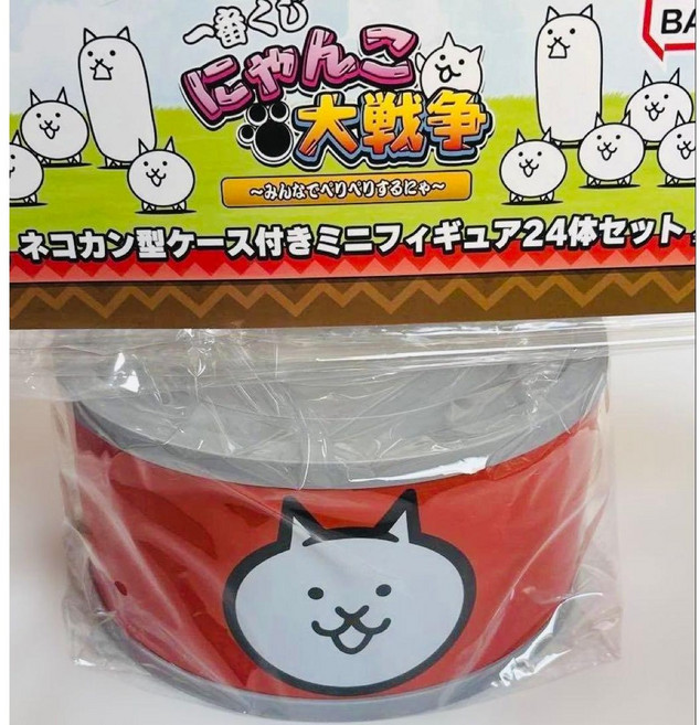 냥코 대전쟁 이치방쿠지 D상 통조림 케이스 & 미니 피규어 24체 세트, 일반국제배송(7~8일)