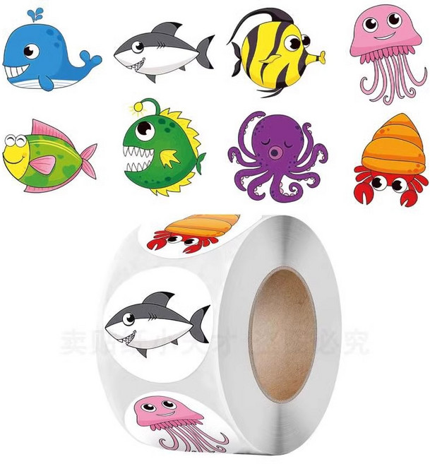 빅사이즈 대형 고래 상어 500매 스티커, 500매(FS654-38), 1세트