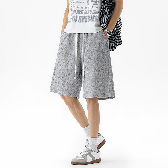 2026 夏季新款 舒適休閒 紮染華夫格短褲 男