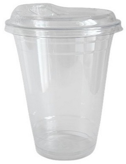 생활을그리다 투명 PET 아이스컵 + 스트로우 프리 뚜껑 세트, 410ml, 100개, 1세트