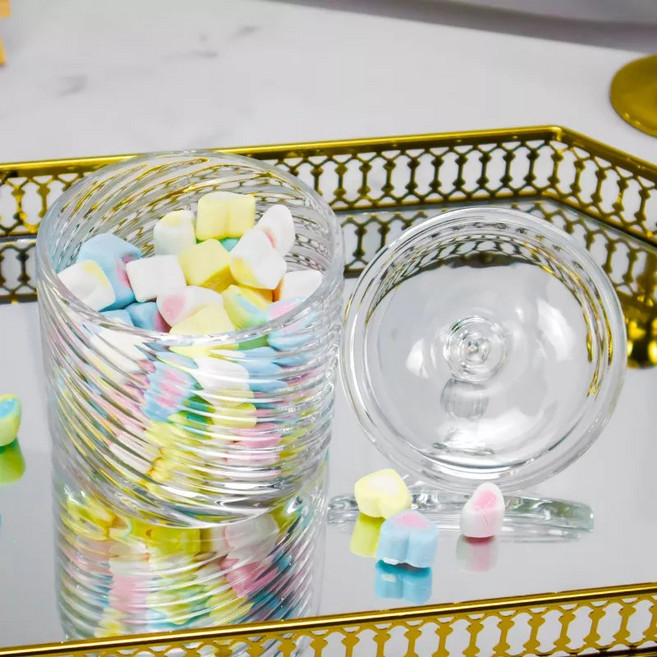 사탕용기 캔디병 예쁜 유리병 각설탕 쿠키 사탕공병 candy jar 800ml, 대각선줄, 1개, 1L