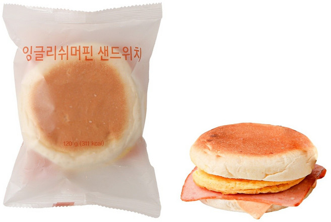 브런치 샌드위치 잉글리쉬머핀 샌드 120g, 3개