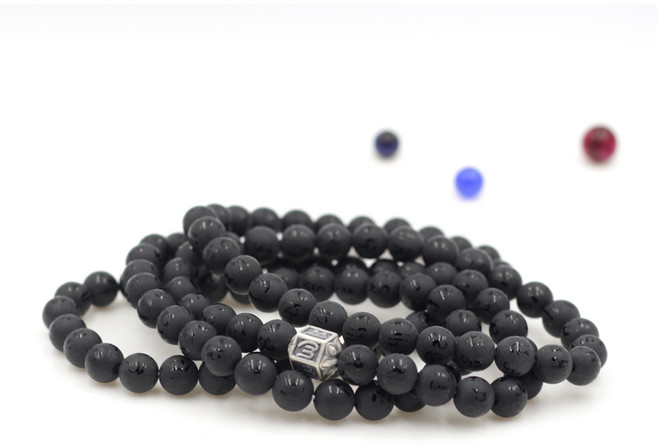 에르모사제이 젬스톤 G108_108주 만트라무광8mm+실버925 염주 팔찌