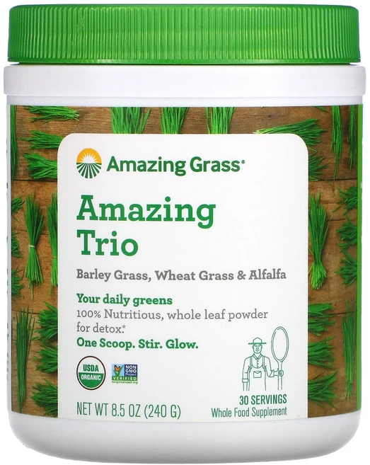 Amazing Grass 어메이징 트리오 보리싹 밀싹 알팔파 240g (8.5 oz), 240개, 1개 - 쿠팡