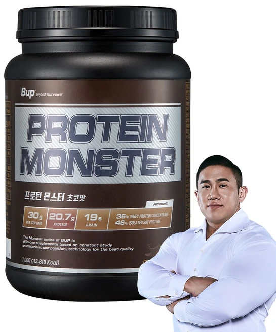 BUP 프로틴몬스터 초코맛 헬스보충제 단백질보충제, 1kg, 1개 - 쿠팡