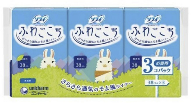 SOFY 蘇菲 Fuwagocochi護墊, 1袋, 114片, 14cm