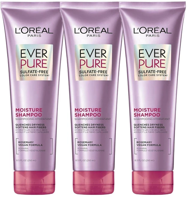 로레알 파리 에버 퓨어 모이스처 샴푸, 250ml, 3개 - 쿠팡