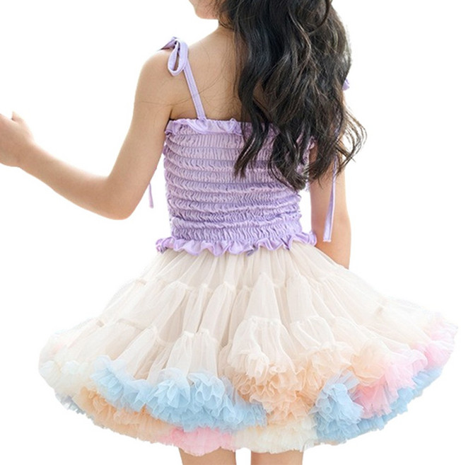 캐보트 튜튜 스커트 컬러풀 발레 캉캉 이 치마 핑크 여아 유아 주니어 겨울