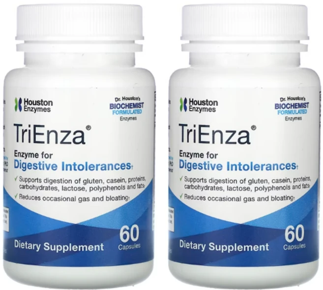 휴스톤엔자임스 TriEnza 소화 불내증용 효소 60 캡슐, 2개, 60정 - 쿠팡