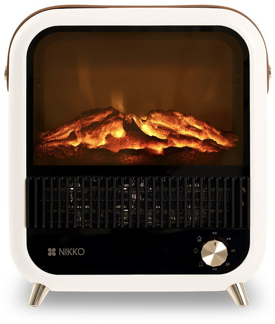 니코 PTC 불멍 무드등 감성히터 소형 PTC 온풍기 캠핑용 탁상용 히터 NKH-F246