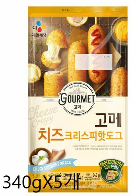 (신세계의정부점)CJ 고메 치즈크리스피핫도그 340g, 5개