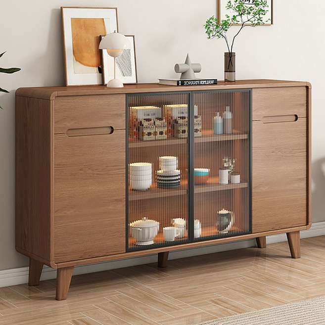 다용도 2문형/3문형/4문형 주방선반장 홈카페장 거실 탕비실 베란다 서랍장, 브라운