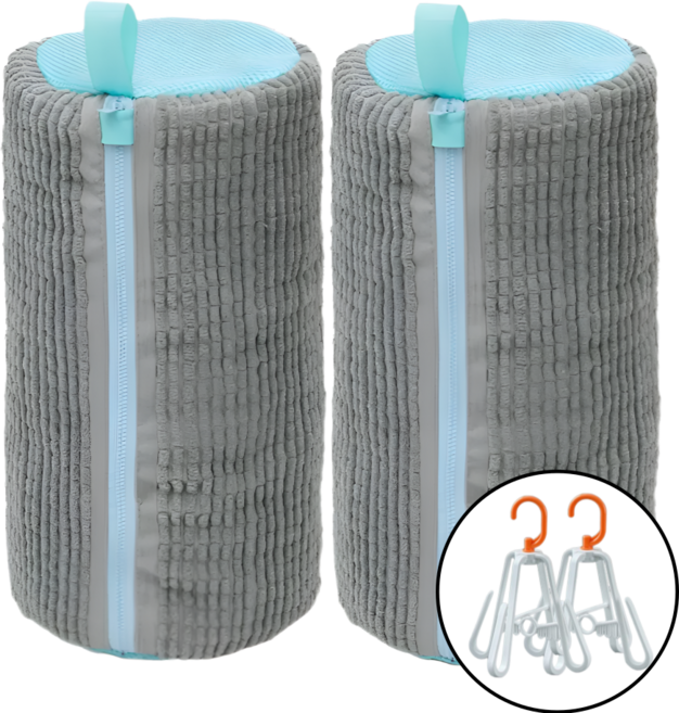 쪼리몰 운동화 세탁망 대형 신발 빨래망 2개+건조대 2개, 1세트, 그레이