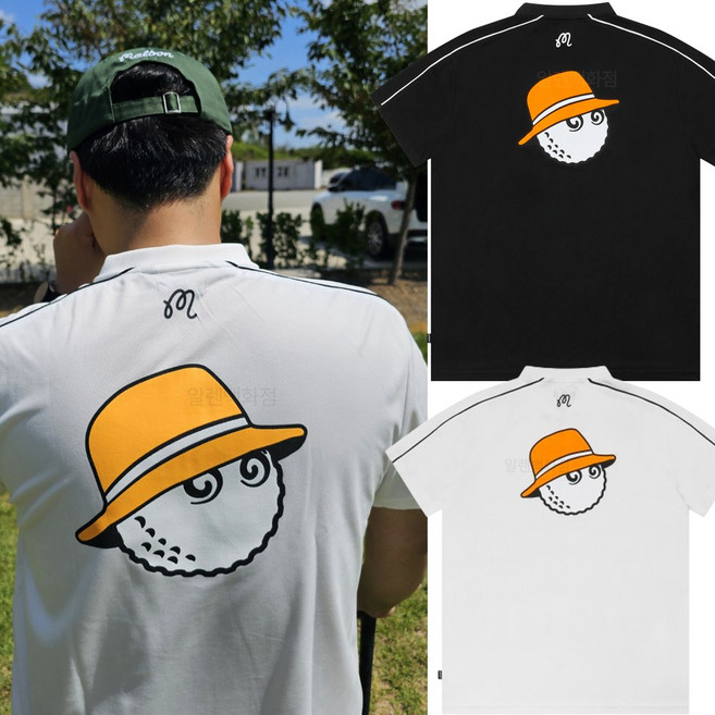 말본골프 남성골프웨어 블레이드 칼라 반집업 골프반팔티셔츠