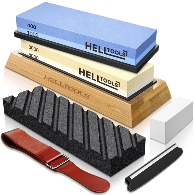 헬툴즈 고급 칼갈이 양면 숫돌, 풀세트, A, 1개