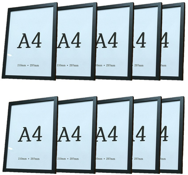 기본 경량 액자 프레임 사진 사업자등록증 특허증 서류 전시, 10개, 블랙
