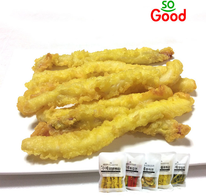 쏘굿 수제 오징어튀김 바삭하고 쫄깃 부드러운 맛, 300g, 1개