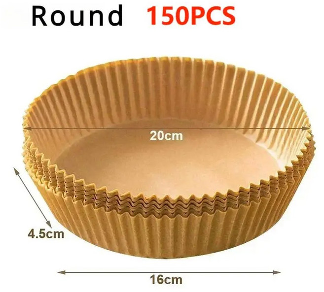 50/100PCS 에어 프라이어 일회용 종이 사각형 라운드 베이킹 바베큐 플레이트 NonSti 매트 주방 오븐 오일 흡수 도구, zhaguo nd 150pcs