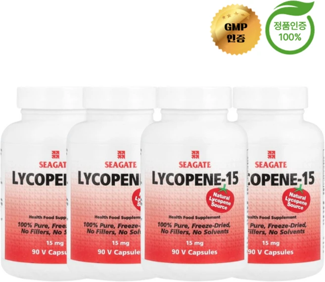 2+2 씨게이트 라이코펜 15mg 베지 캡슐 90정, 4개 - 쿠팡