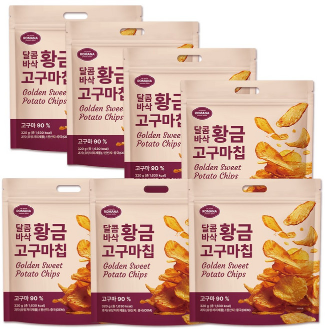 로마나 황금 고구마칩, 320g, 7개