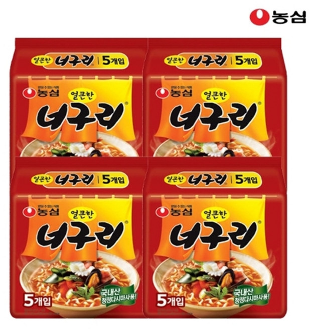농심 얼큰한너구리 120g x 20봉 1박스, 20개