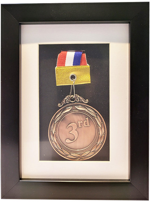 크로닉 메달 디자인 액자 거치대 프레임 보관함, 소형 블랙