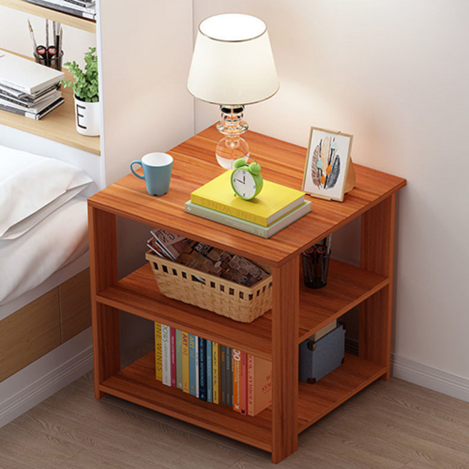 미니 협탁 사물함, 박달나무색 - 2단 - 30*30*40cm