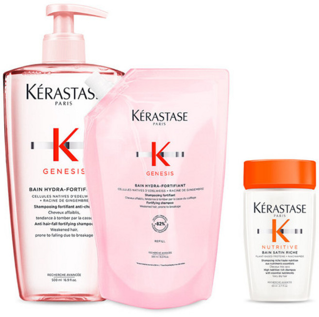 [케라스타즈] (단 독) 세트 방 제네시스 대용량 샴푸 1L (본품 500ml + 리필 500ml)(볼륨업케어), [00001]단일속성
