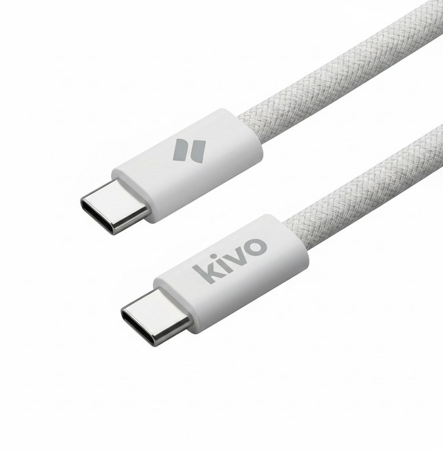 키보 C타입-C타입 ctoc 240W 초고속 충전 케이블, 1개, 화이트, 2m