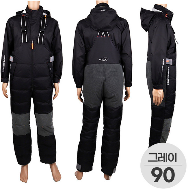 이화요수 하이포라 구스다운 멜빵바지 그레이 90호, 단품