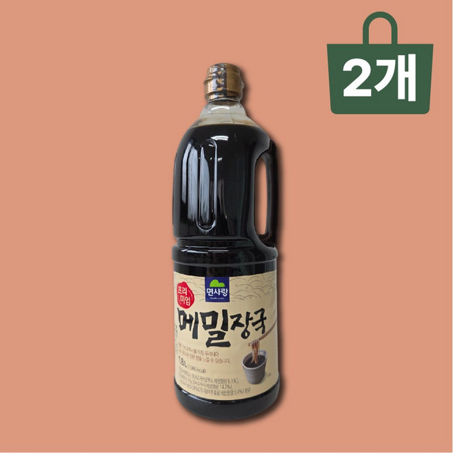 면사랑 프리미엄 메밀장국 1.8L X 2개 소바 모밀 육수용 쯔유소스