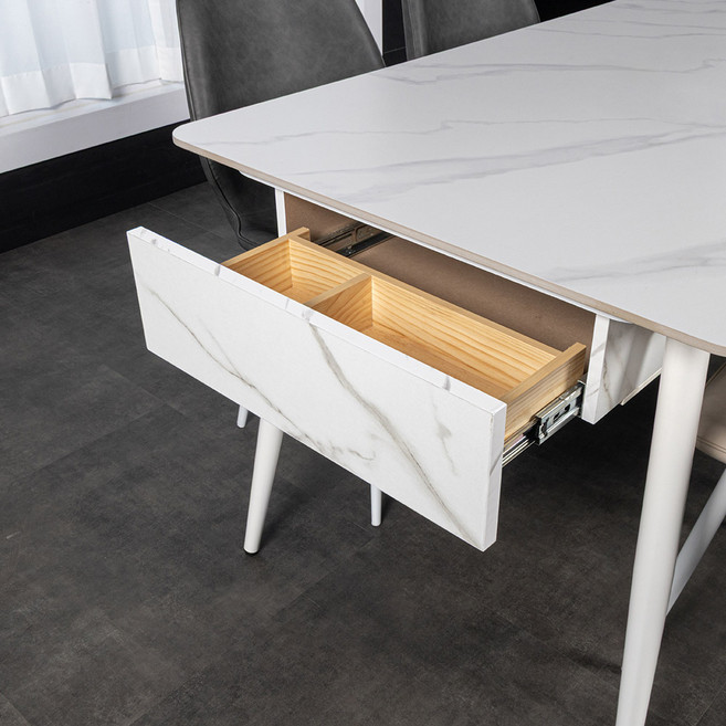 라로퍼니처 견고한 슬라이딩 수저통 식탁 서랍 카페 식당 업소용 내부 원목, 1개, 화이트