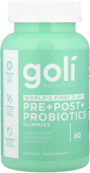 건강챙기세요 Goli Nutrition 프리바이오틱+프로바이오틱 구미젤리 구미젤리 60개 백살까지오래오래, GoliNutrition프리바이오틱프로바이오틱구미젤리구, 1개, 60정 - 쿠팡