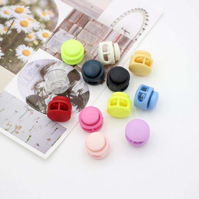 17mm 2구 원통형 컬러스토퍼, 블랙, 4개