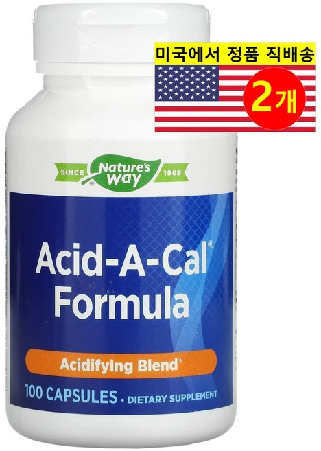 Natures Way 네이처스 웨이 칼슘 보충제 130mg Acid-A-Cal, 100정, 2개 - 쿠팡