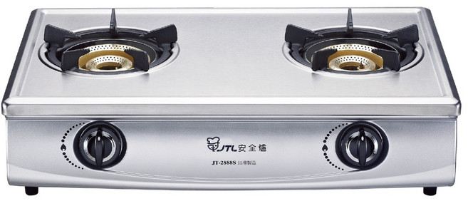 喜特麗 JT-2888S 雙口檯爐（內焰式）高雄瓦斯爐，分期零利率，贈基本安裝, 1個, 包含安裝費(限高雄屏東區師傅安裝), 不鏽鋼