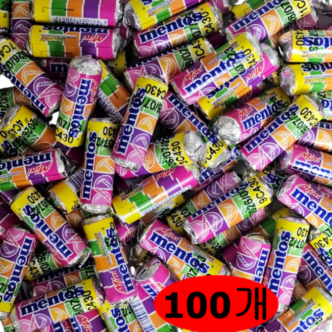 마담K 멘토스 미니 뉴레인보우 츄잉캔디 100개입, 1세트