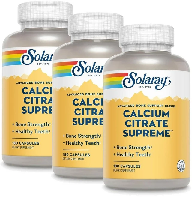 솔라레이 칼슘 시트레이트 슈프림 800mg SOLARAY Calcium Citrate Supreme, 3개, 180정 - 쿠팡